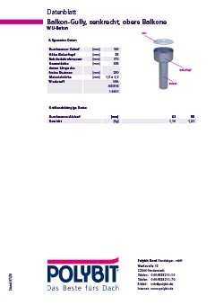Download Balkon-Topf-Gully senkrecht, obere Balkone, WU-Beton